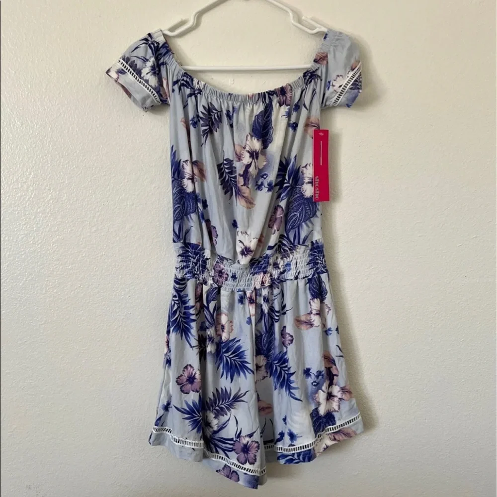 Blue & Pink Floral Romper - Picture 2 of 10